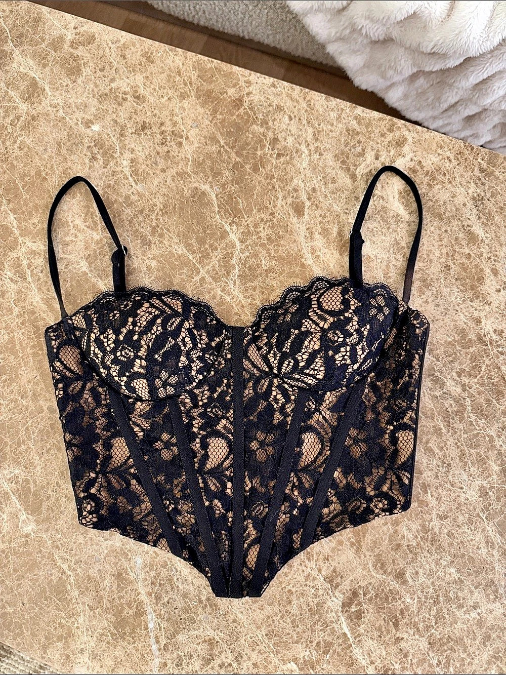 Miss Circle New Romantics Black Lace Corset Top Black Lace